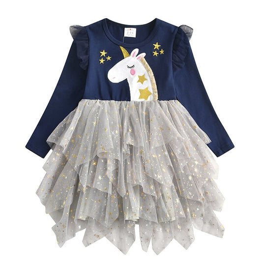 Unicron Tiered Tutu Dress and Knitted Stocking Girl Toddler Clothing Set