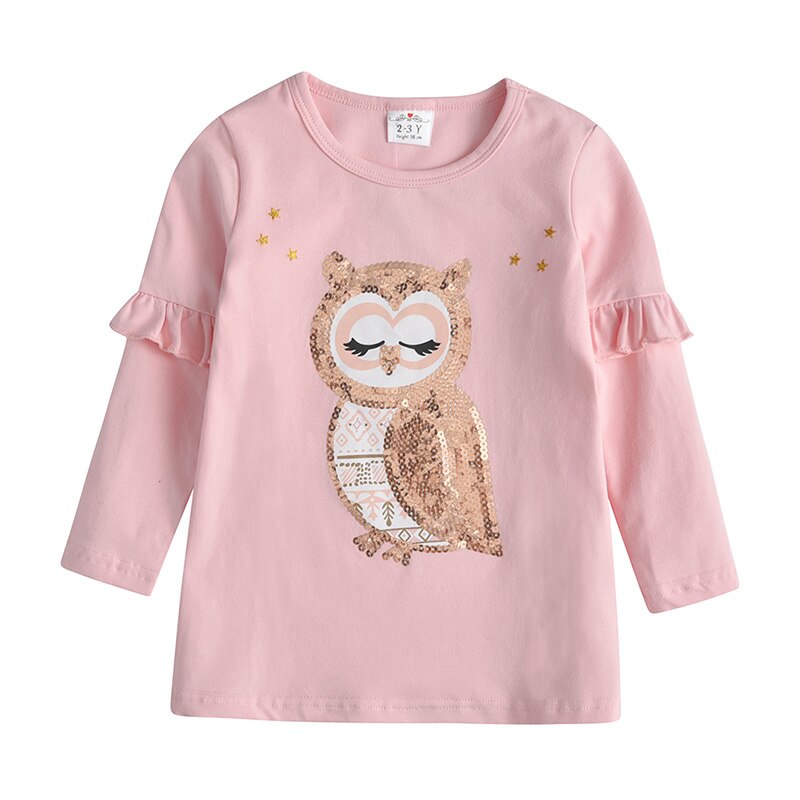 Sequins Owl Sweatshirt Top and Little Star Leggings Pant Clothing Set for Girl Toddler